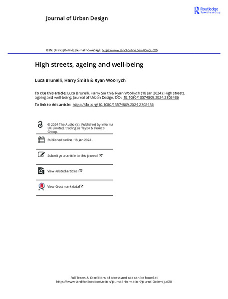 High streets, ageing and well-being