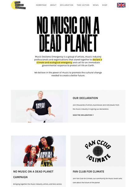 No Music on a Dead Planet (T-Shirt/ Range of merchandise/ Multiple)
Ross Sinclair/The Soup Dragons
