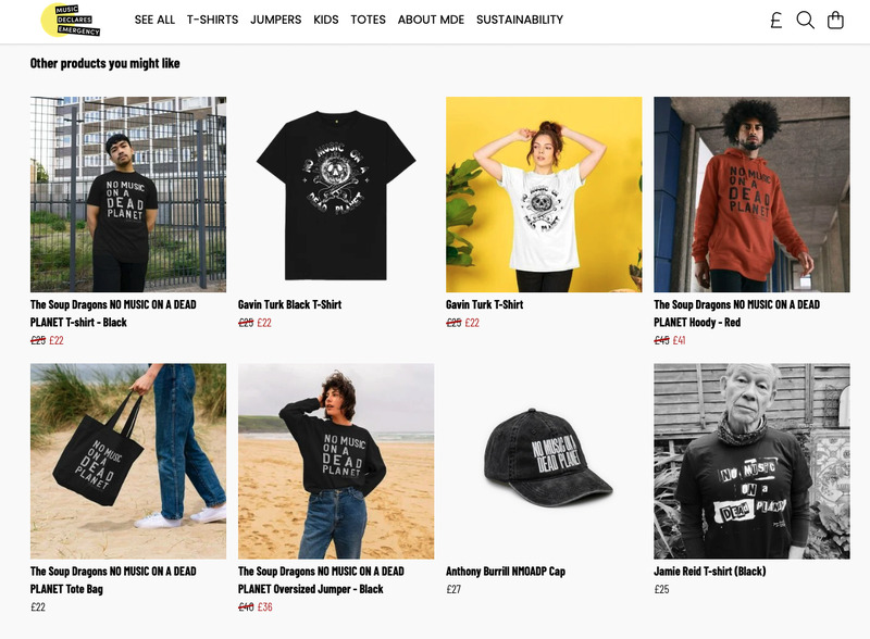 No Music on a Dead Planet (T-Shirt/ Range of merchandise/ Multiple)
Ross Sinclair/The Soup Dragons
