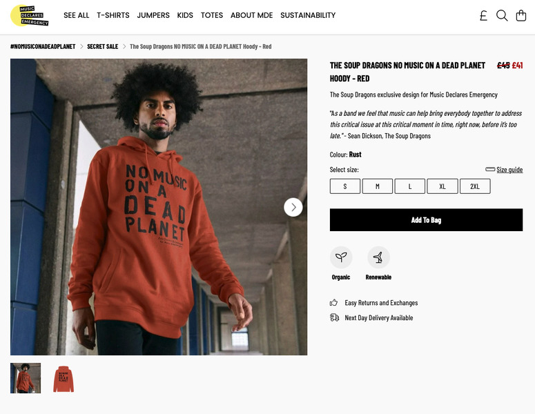 No Music on a Dead Planet (T-Shirt/ Range of merchandise/ Multiple)
Ross Sinclair/The Soup Dragons