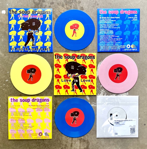 Love is Love/No Music on a Dead Planet AA SIde 7" Vinyl Single, 2 x Different Covers, 3 x coloured vinyl, released on Last Night From Glasgow record label. 2 x Music Videos made to support the singles