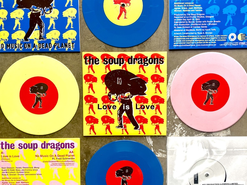 Love is Love/No Music on a Dead Planet AA SIde 7" Vinyl Single, 2 x Different Covers, 3 x coloured vinyl, released on Last Night From Glasgow record label. 2 x Music Videos made to support the singles