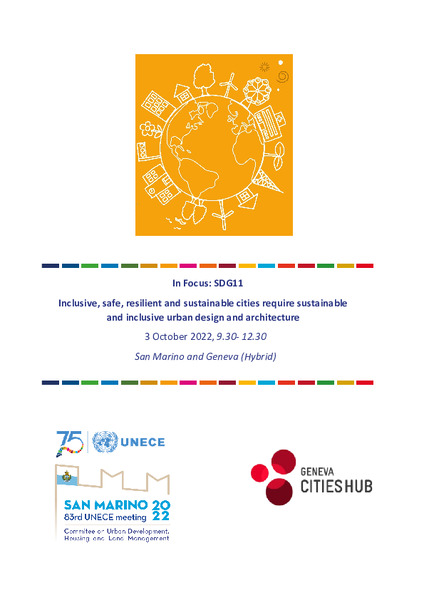 In Focus: SDG11. Inclusive, safe, resilient and sustainable cities require sustainable and inclusive urban design and architecture