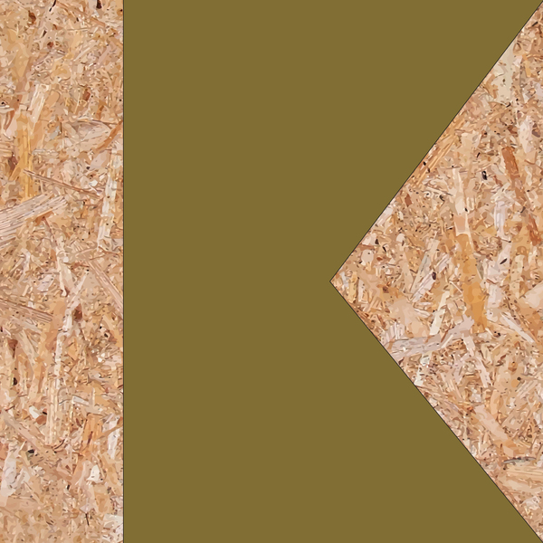 WigWag ‘A’, Chipboard, with signaling marks in Olive Drab paint 1 meter x 1 meter 2022-2023