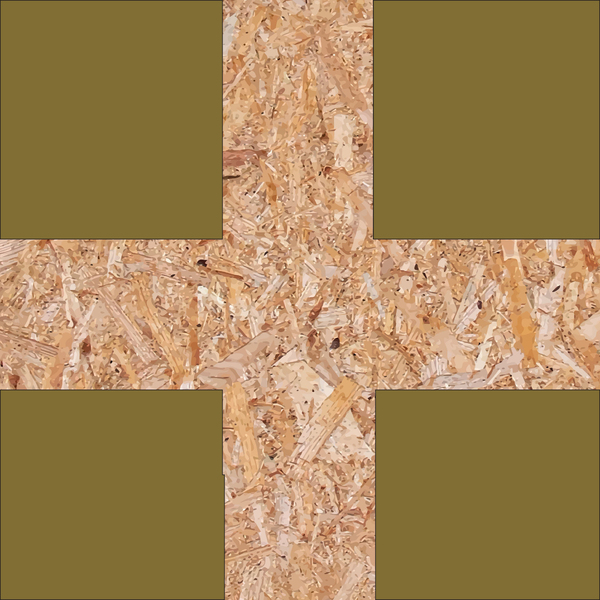 WigWag ‘R’, Chipboard, with signaling marks in Olive Drab paint 1 meter x 1 meter 2022-2023