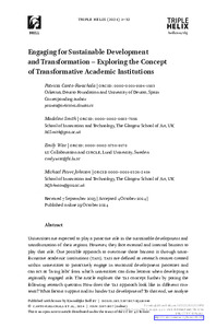 Engaging for Sustainable Development and Transformation – Exploring the Concept of Transformative Academic Institutions