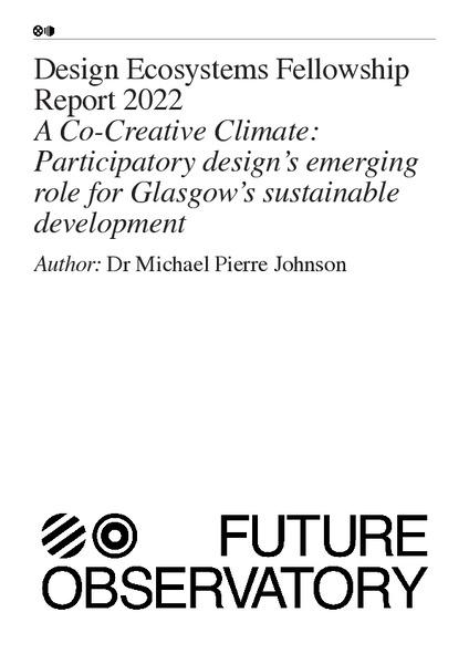 A Co-Creative Climate: Participatory design’s emerging role for Glasgow’s sustainable development
