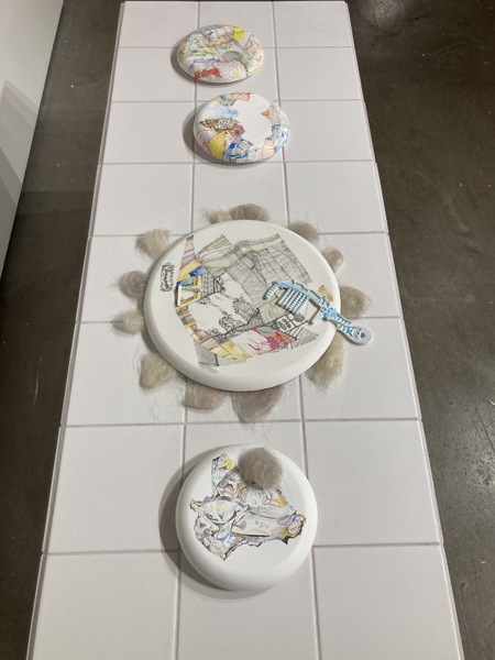 'Sensors' on tiled plinth: Documentation of Sensorscape exhibition 5