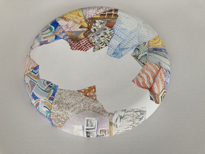 Painted, plaster 'sensor' worn for Freud Museum reading Nov 2022