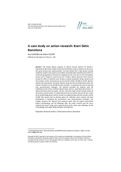 A case study on action research: Barri Gòtic Barcelona