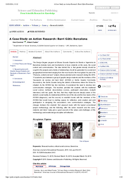 A Case Study on Action Research: Barri Gòtic Barcelona
