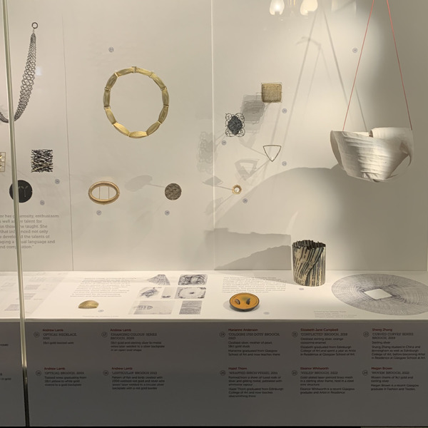 Life and Legacy Exhibition at Goldsmiths' Hall London. In this image - Natalie Ryde, Joanne Thompson, Marianne Anderson, Eleanor Whitworth, Sheng Zhang, Megan Brown, Hazel Thorn, Anna Gordon, Elizabeth Campbell and Andrew Lamb
