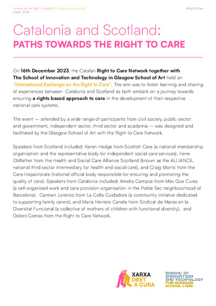 Catalonia and Scotland: Paths Towards the Right to Care