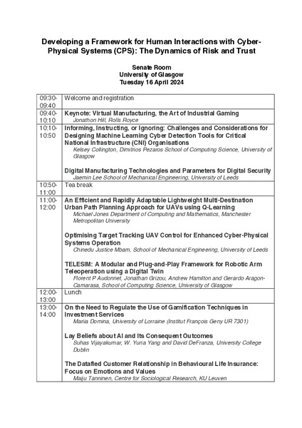 Workshop programme