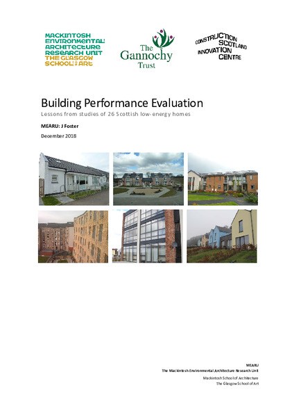 Building Performance Evaluation: Lessons from studies of 26 Scottish low-energy homes