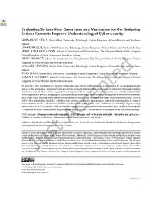 Evaluating Serious Slow Game Jams as a Mechanism for Co-Designing Serious Games to Improve Understanding of Cybersecurity