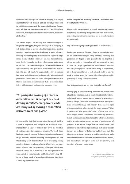 Selection of work presented in Suboart Magazine