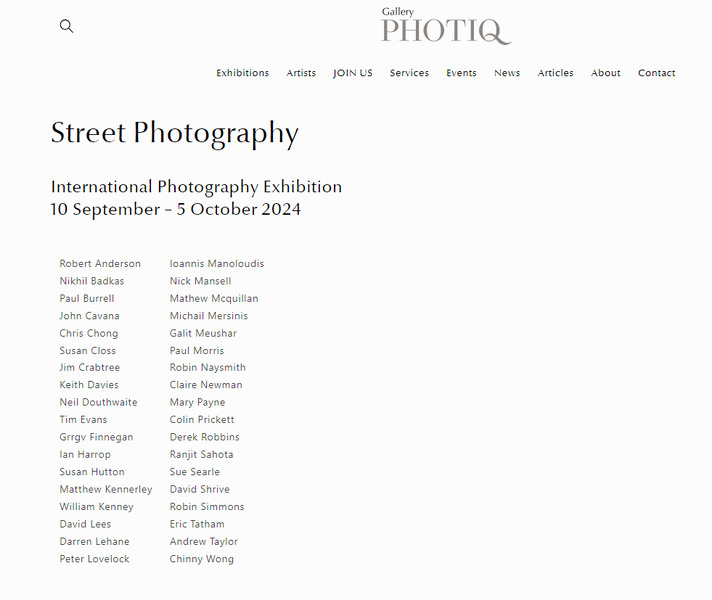 Work exhibited at Photiq Gallery Print exhibition 2024