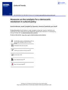 Museums as the Catalysts for a Democratic Revolution in Cultural Policy