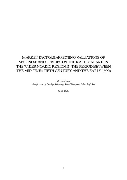 Market factors affecting valuations of second-hand ferries on the Kattegat and in the wider Nordic region in the period between the mid-twentieth century and the early 1990s