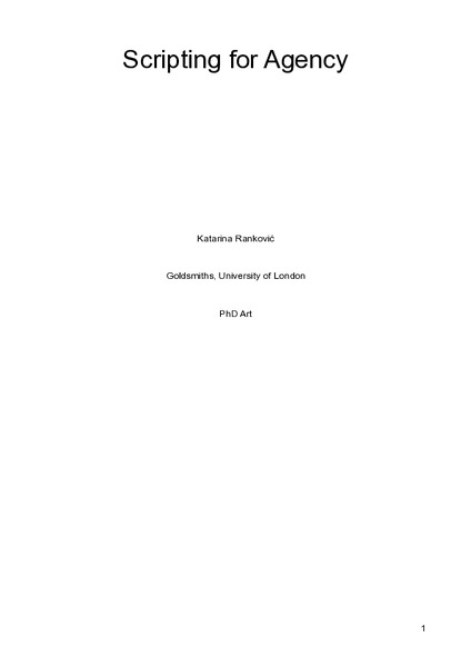 Scripting for Agency