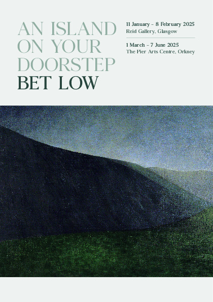 This is the exhibition catalogue for Bet Low 'An Island on Your Doorstep' and includes the catalogue essay by Brownrigg.